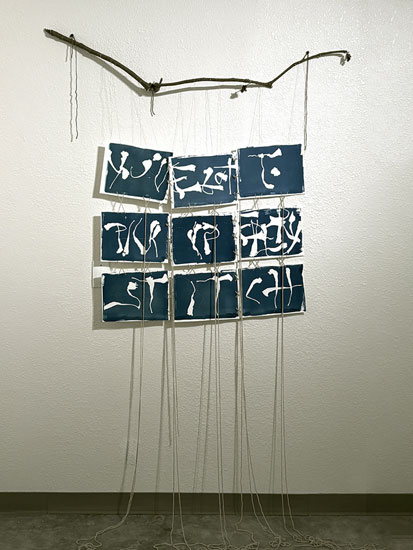 cyanotype wall hanging