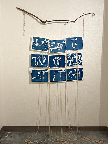cyanotype wall hanging